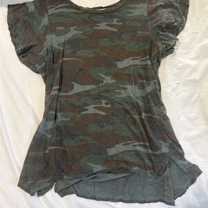 T.La Green and Brown Camo Short Sleeve Tee